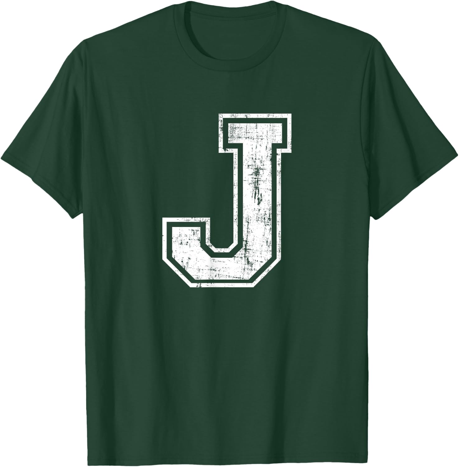 Letter J Uppercase Alphabet Initial School College Varsity T-Shirt - T-Shirt | Forest