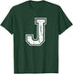 Letter J Uppercase Alphabet Initial School College Varsity T-Shirt - T-Shirt | Forest