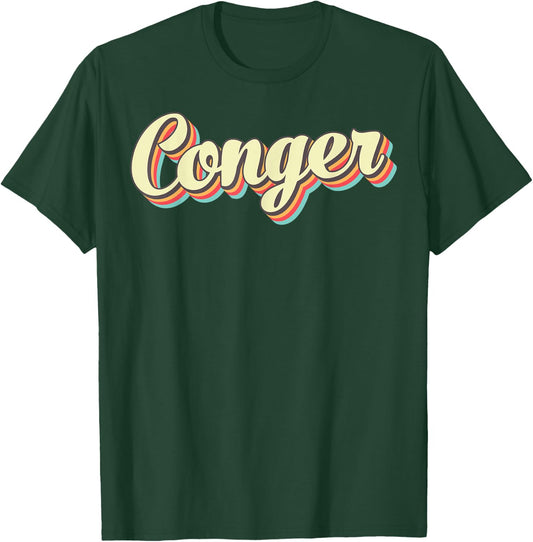 Conger Retro Art Baseball Font Vintage T-Shirt - T-Shirt | Forest