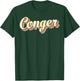 Conger Retro Art Baseball Font Vintage T-Shirt - T-Shirt | Forest
