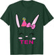Kids Cute TEN year old Bunny Birthday Theme Party Outfit Girls T-Shirt - T-Shirt | Forest