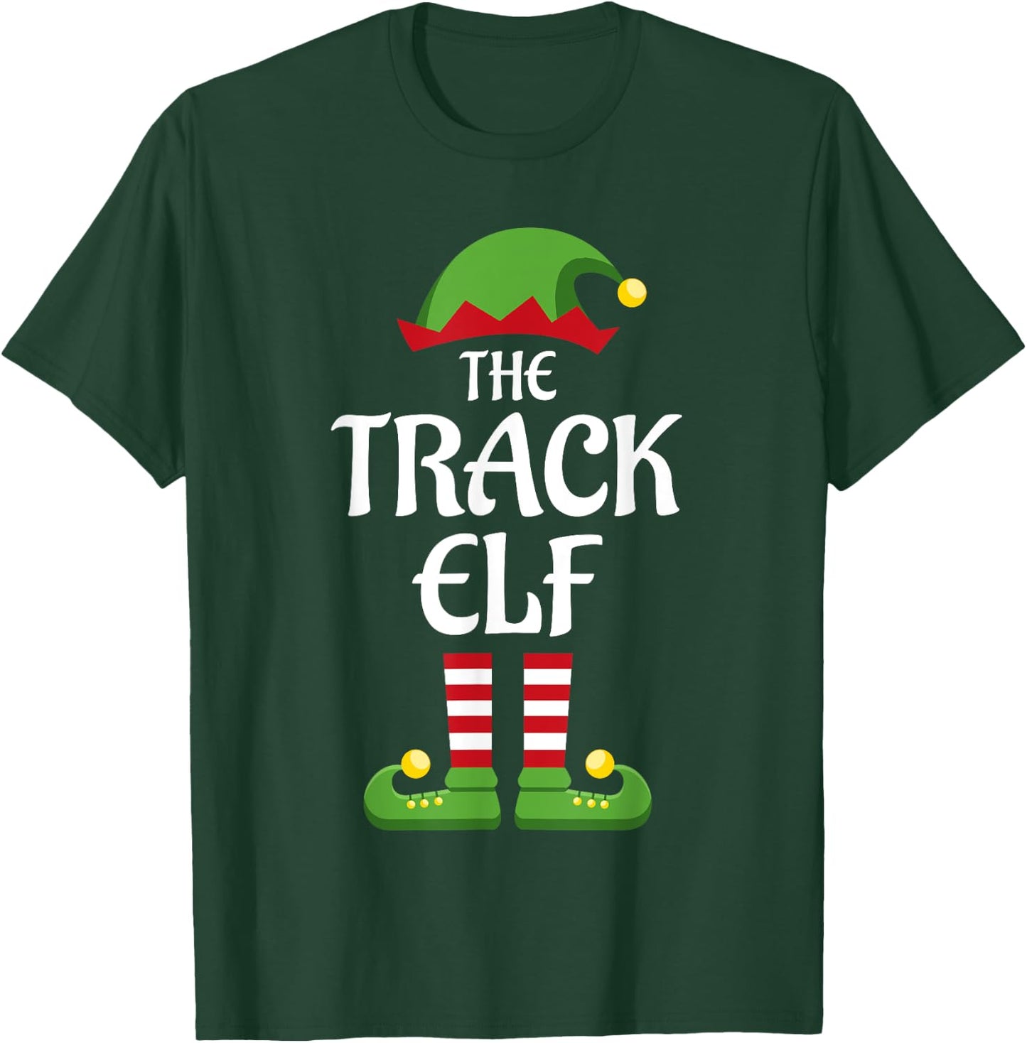 Track Elf Family Matching Group Christmas Running T-Shirt - T-Shirt | Forest