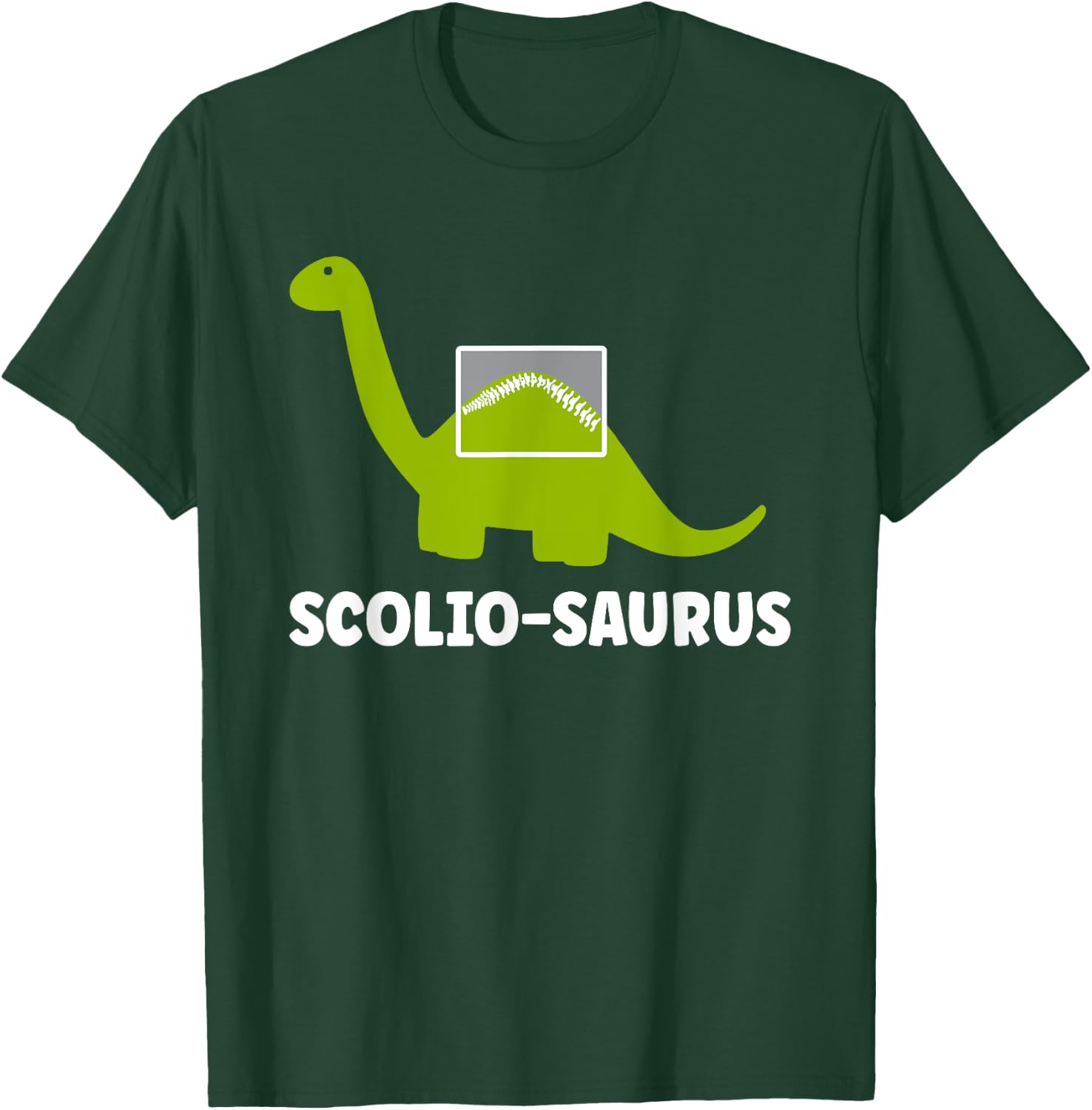 Dinosaur Spine - Funny Dino Pun Lover Scoliosis Dinosaur T-Shirt - T-Shirt | Forest