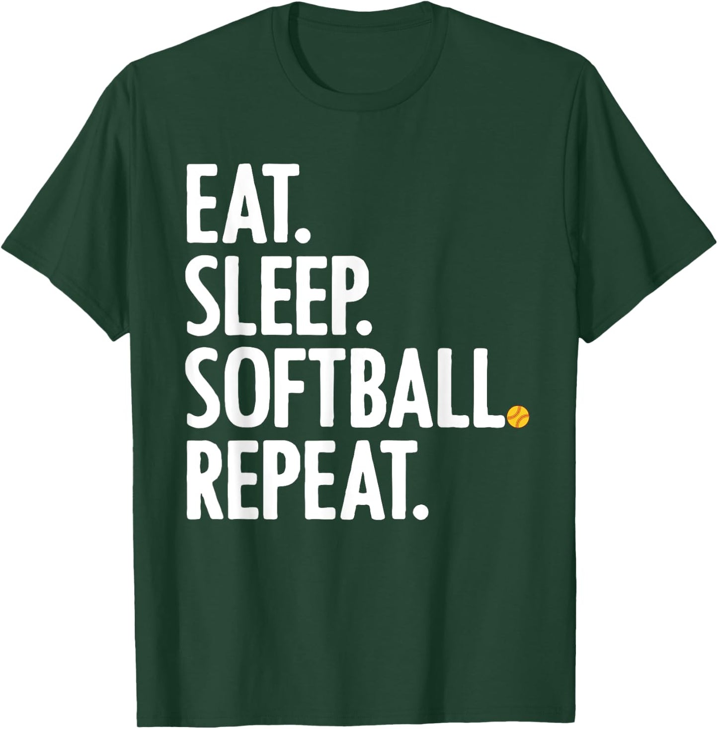 Cool Softball Women Pitcher Catcher Player Eat Sleep T-Shirt - T-Shirt | Forest