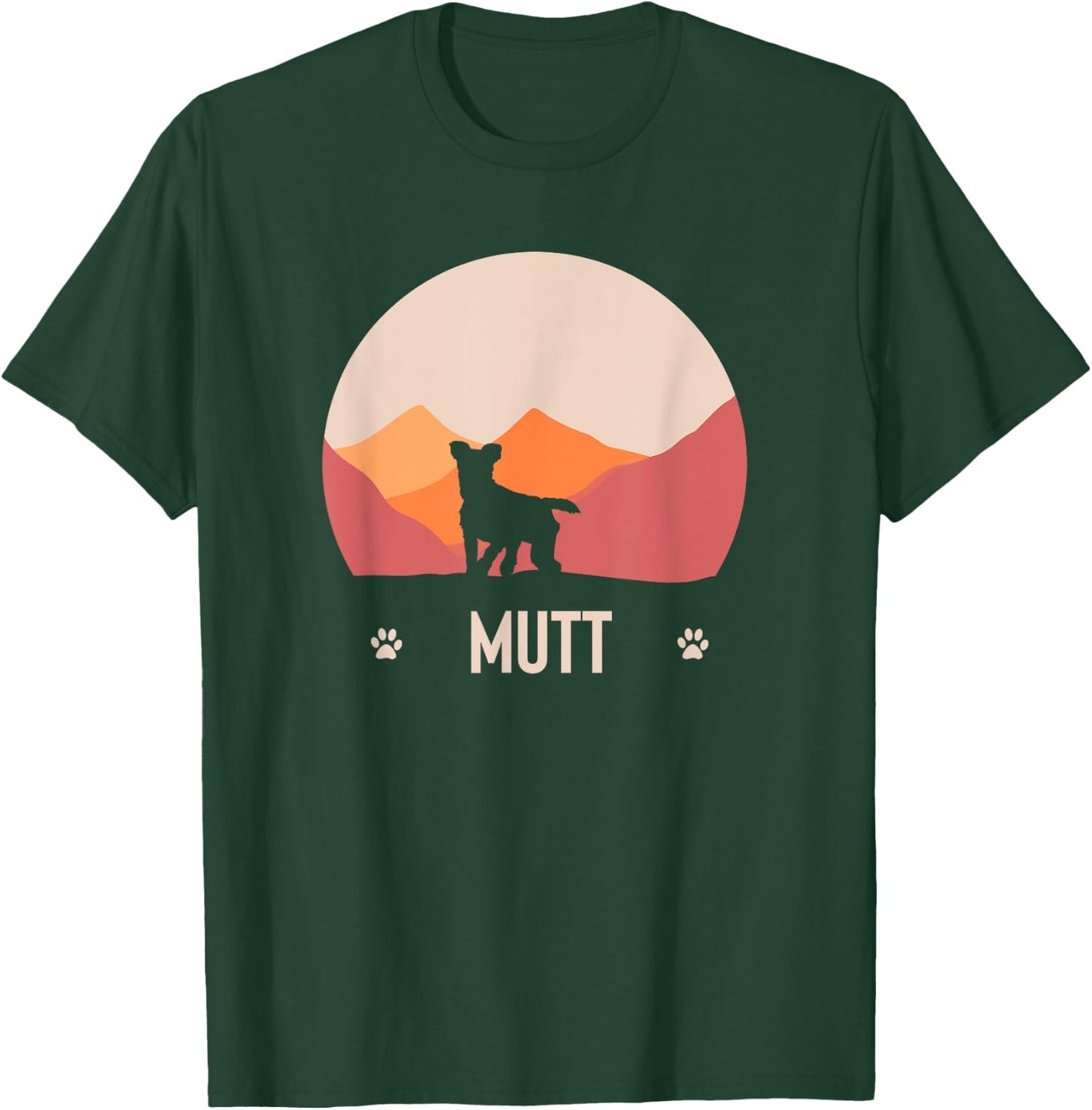 Mutt Dog Cute Silhouette Women T-Shirt - T-Shirt | Forest
