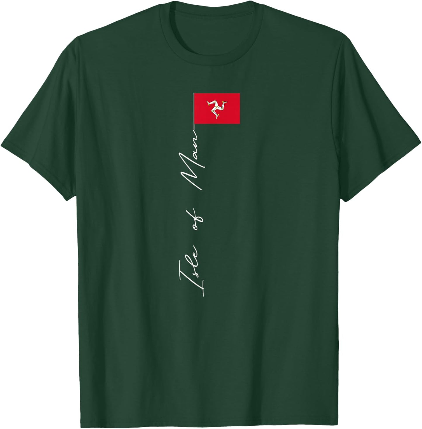 Isle of Man Signature Flag Pole Patriotic Isle of Man Flag T-Shirt - T-Shirt | Forest