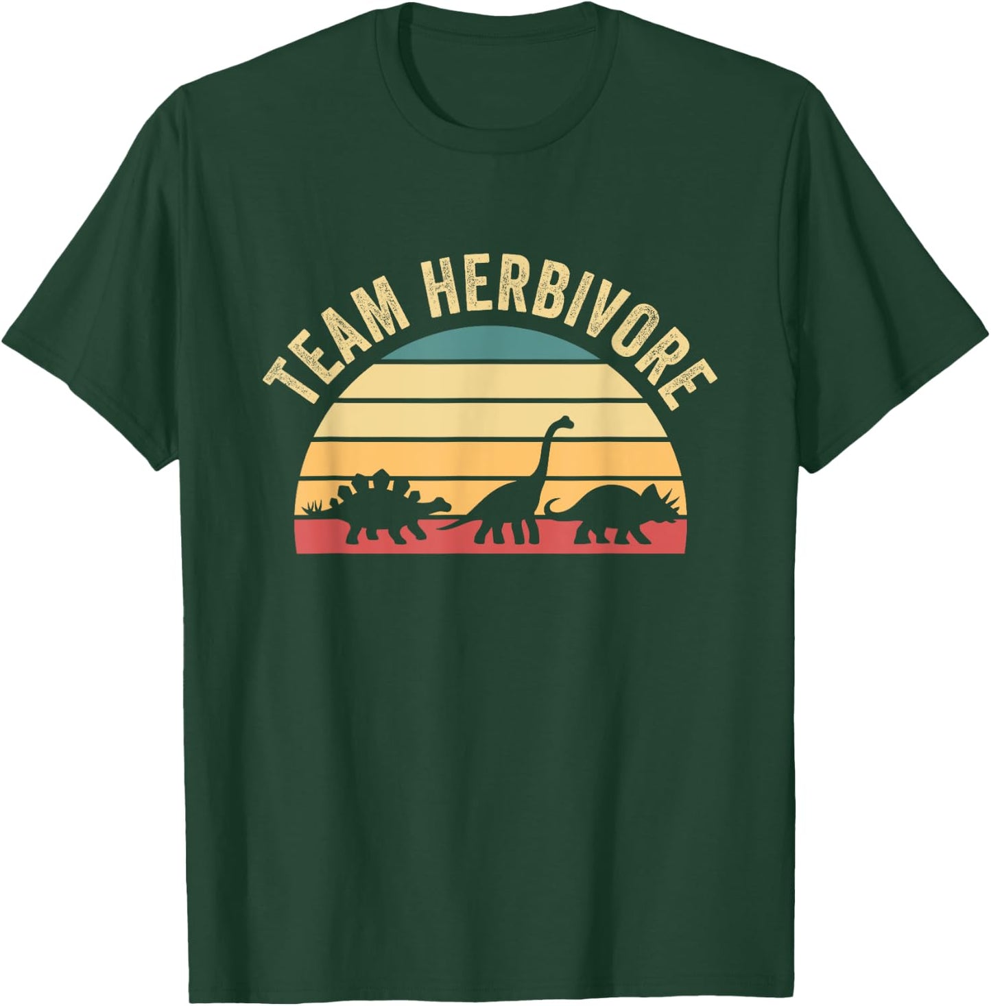 Team Herbivore Cute Dinosaur T-Shirt - T-Shirt | Forest