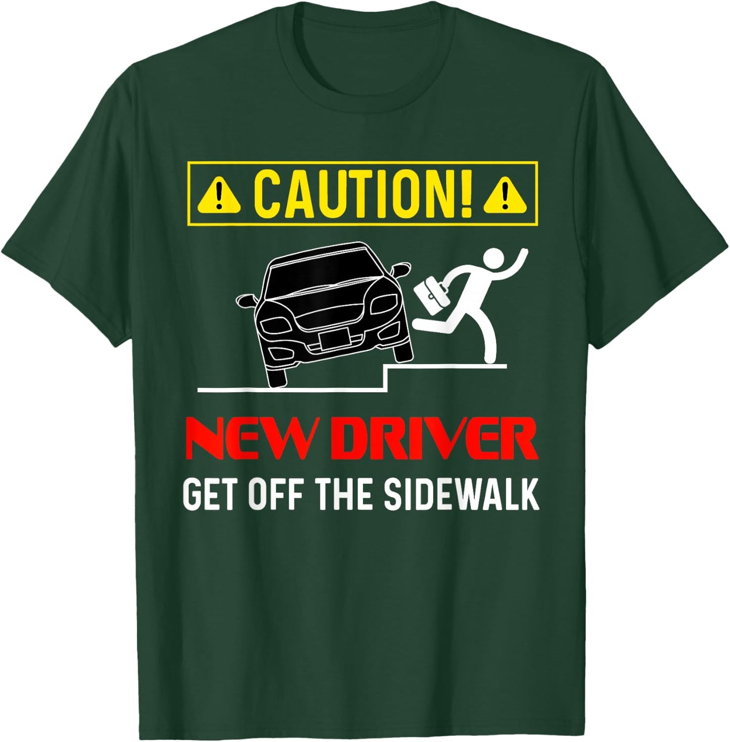 Caution New Driver Funny Student Learner's Permit Licensed T-Shirt - T-Shirt | Forest