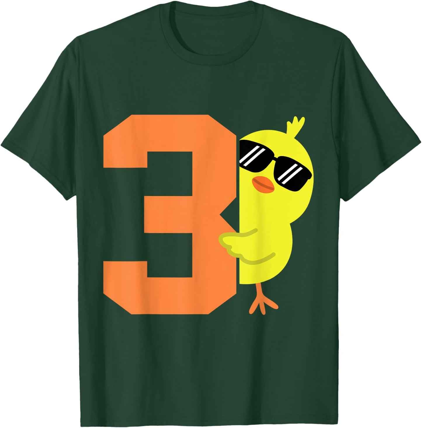 Kids 3rd Birthday Chicken Themed Cute 3 Year Old Boys Chick T-Shirt - T-Shirt | Forest