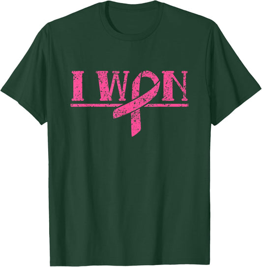 I Won Fight Awareness Pink Support Breast Cancer T-Shirt - T-Shirt | Forest