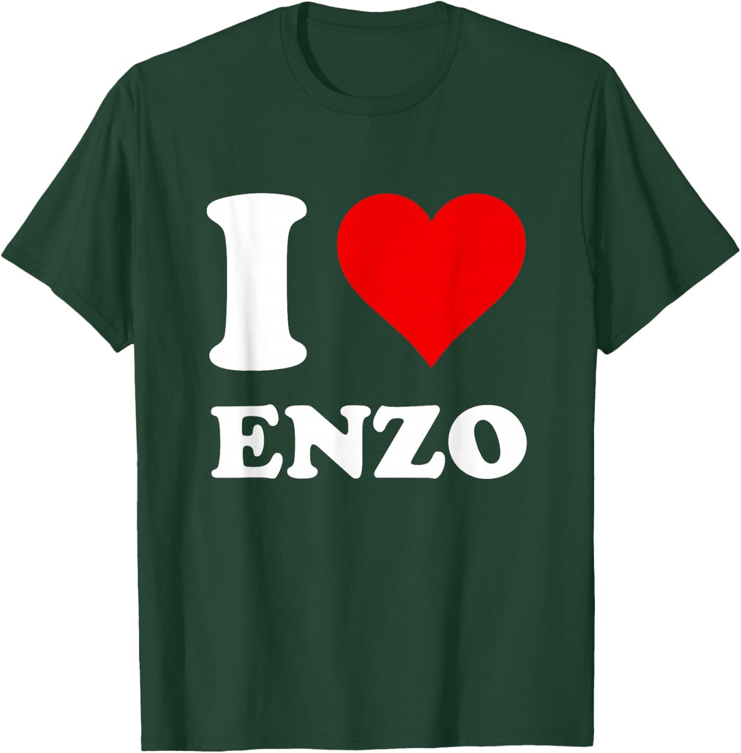 I Heart Enzo I Love Enzo , Women's Vacation , Black, Small, Short Sleeve, , Classic Fit, Cotton Blend T-Shirt - T-Shirt | Forest