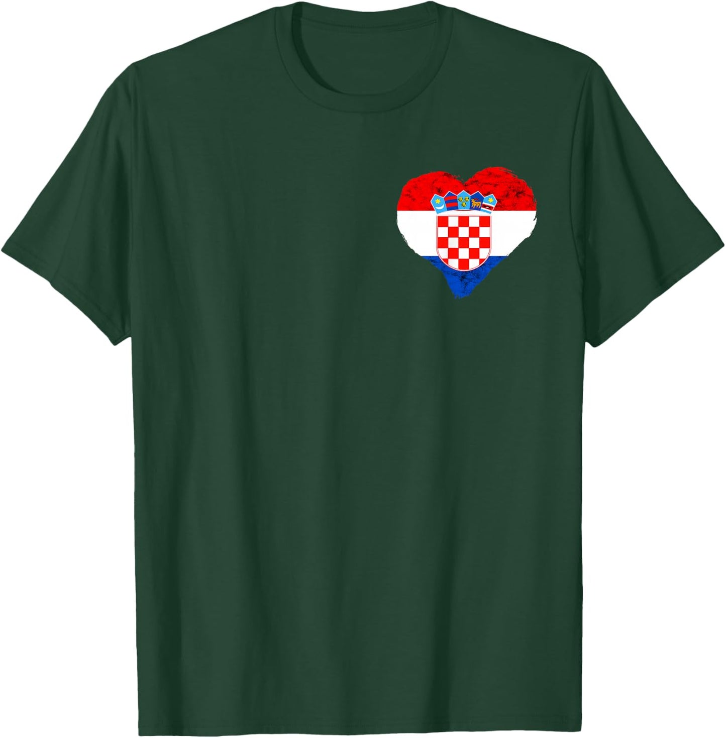Croatia Heart Croatian Flag Emblem Croatian Roots Hrvatska T-Shirt - T-Shirt | Forest