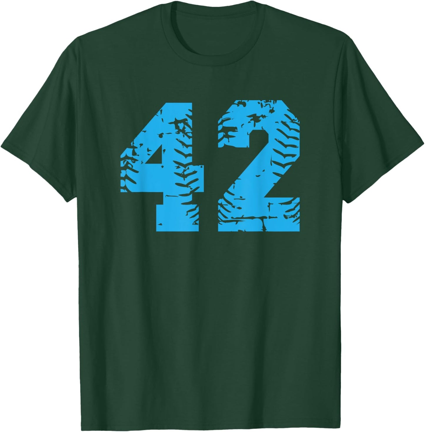 Number #42 Baseball Softball Blue Vintage Number T-Shirt - T-Shirt | Forest