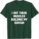 Happy Sukkot I Got These Muscles Building Sukkah Builder T-Shirt - T-Shirt | Forest