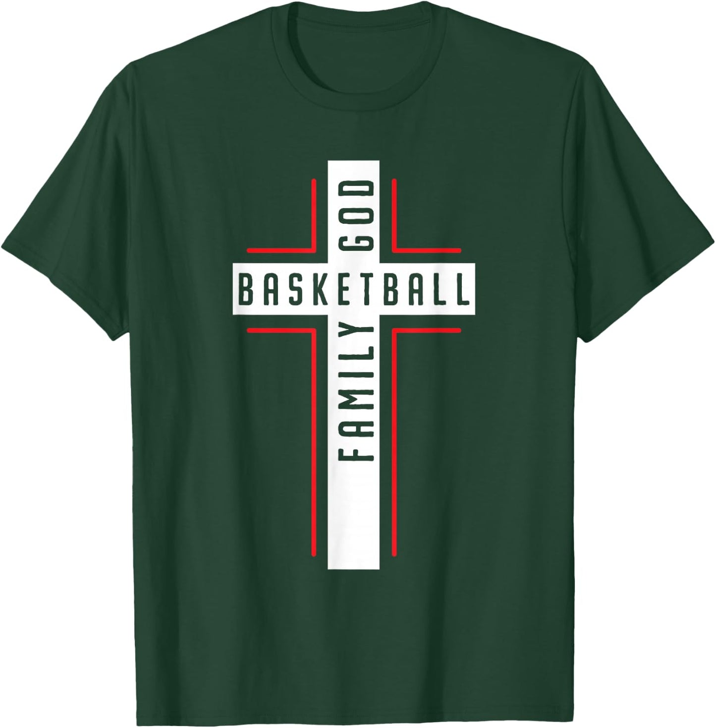 Basketball And Jesus Christ Christian Believer Hooper T-Shirt - T-Shirt | Forest