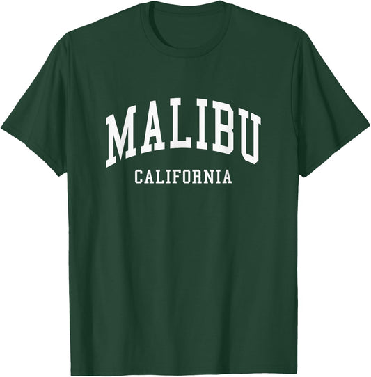 Malibu - California - Throwback Design - Classic T-Shirt - T-Shirt | Forest