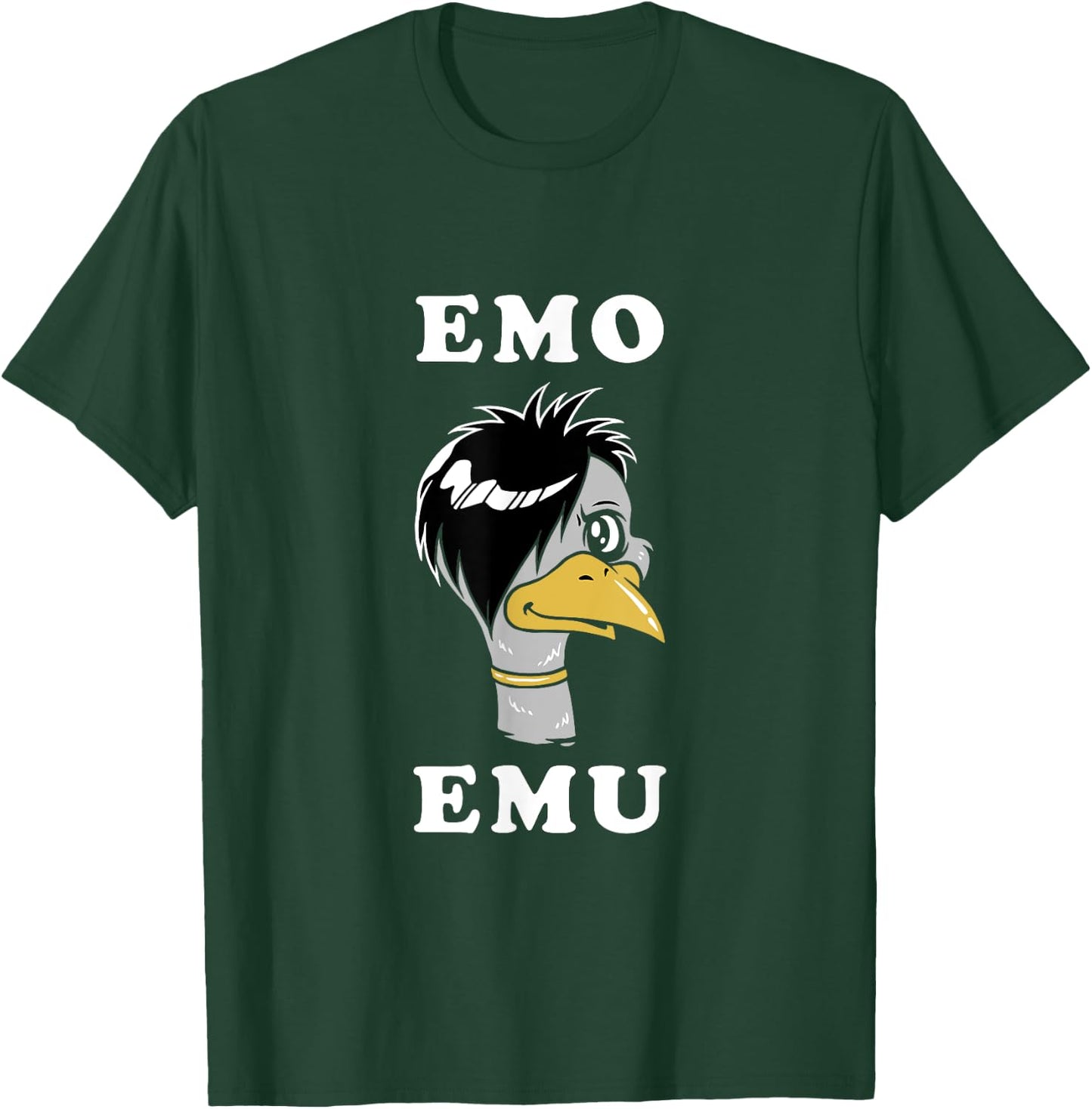 Emo Emu Funny Metal Gothic Emu Bird T-Shirt - T-Shirt | Forest