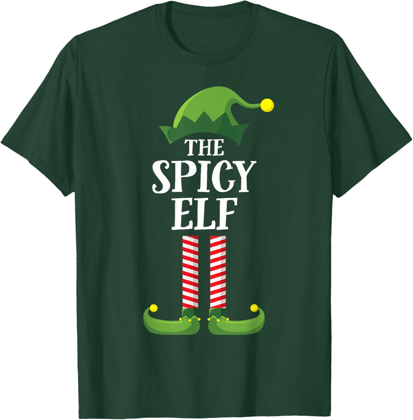 Spicy Elf Matching Family Group Christmas Party Funny Elf T-Shirt - T-Shirt | Forest
