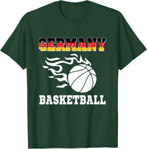 Germany Basketball Flag Jersey Deutschland Sports T-Shirt - T-Shirt | Forest