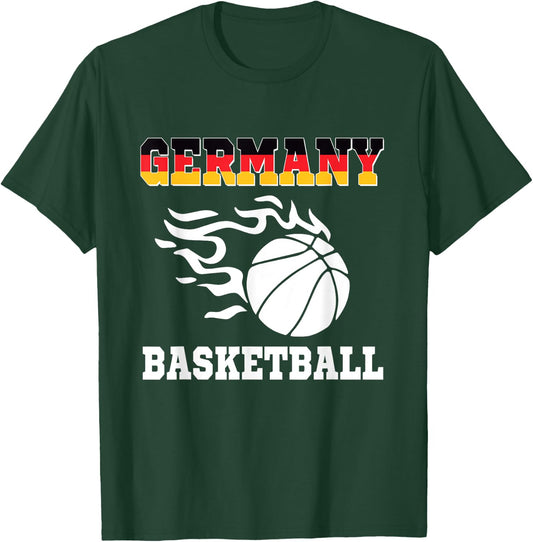 Germany Basketball Flag Jersey Deutschland Sports T-Shirt - T-Shirt | Forest