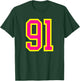Pink Yellow Number 91 T-Shirt - T-Shirt | Forest