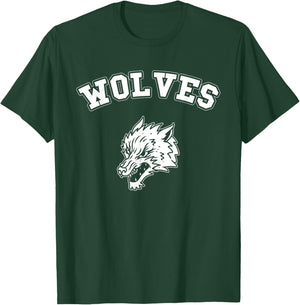 Wolves Team Vintage Sports Football Baseball Wolf College T-Shirt - T-Shirt | Forest