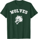 Wolves Team Vintage Sports Football Baseball Wolf College T-Shirt - T-Shirt | Forest
