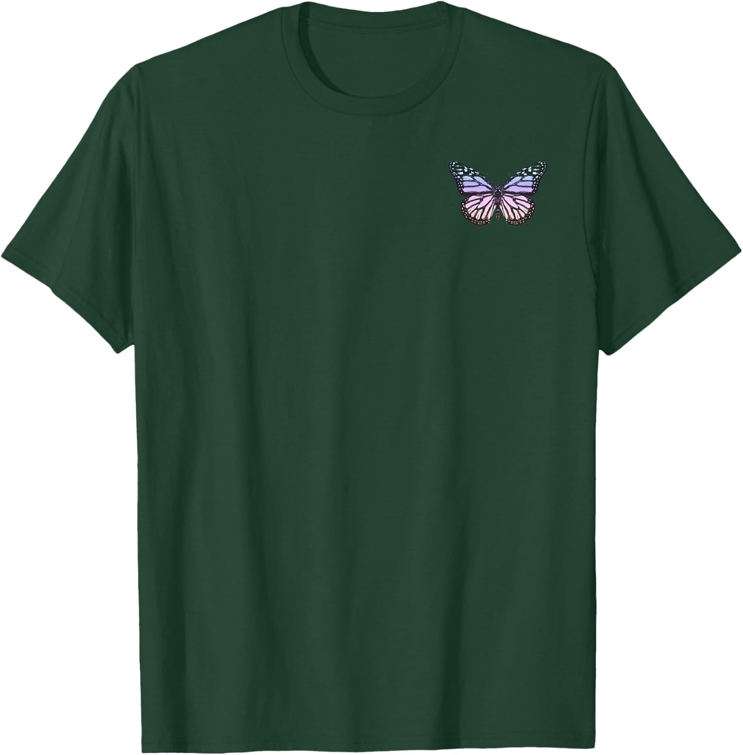 Colorful Butterfly Pocket Logo T-Shirt - T-Shirt | Forest