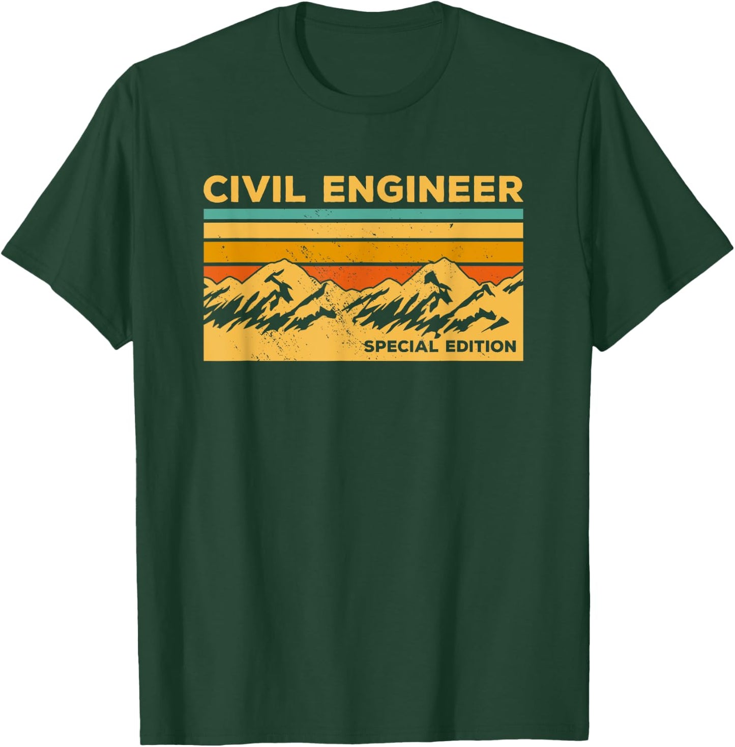 Vintage Civil Engineer Special Edition Engineering T-Shirt - T-Shirt | Forest