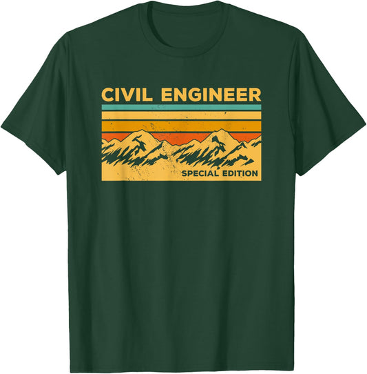 Vintage Civil Engineer Special Edition Engineering T-Shirt - T-Shirt | Forest