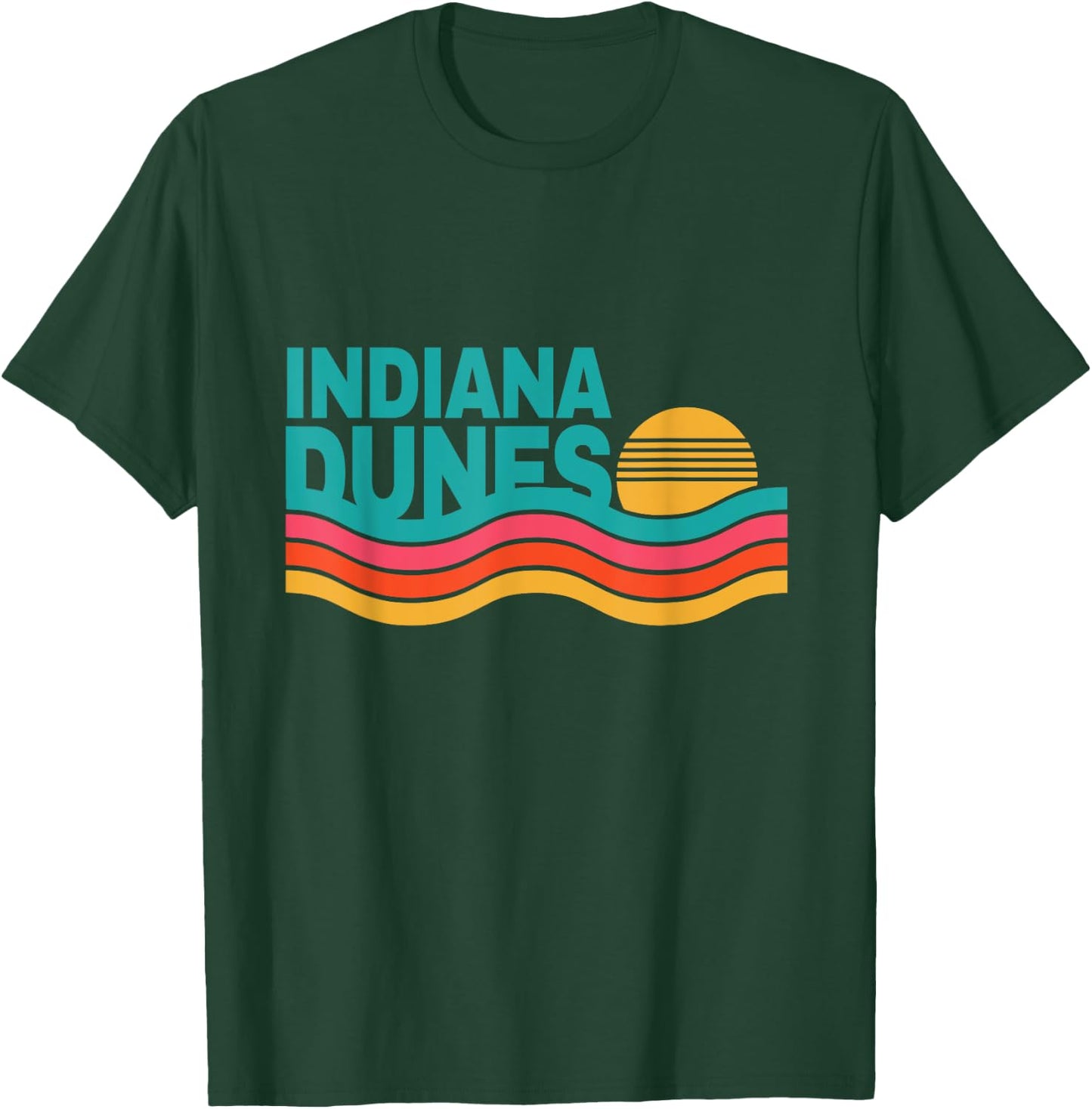 Vintage Indiana Dunes National Park Retro 70s 80s Sunset T-Shirt - T-Shirt | Forest