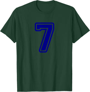 Number #7 Blue Sport Varsity Number 7 T-Shirt - T-Shirt | Forest