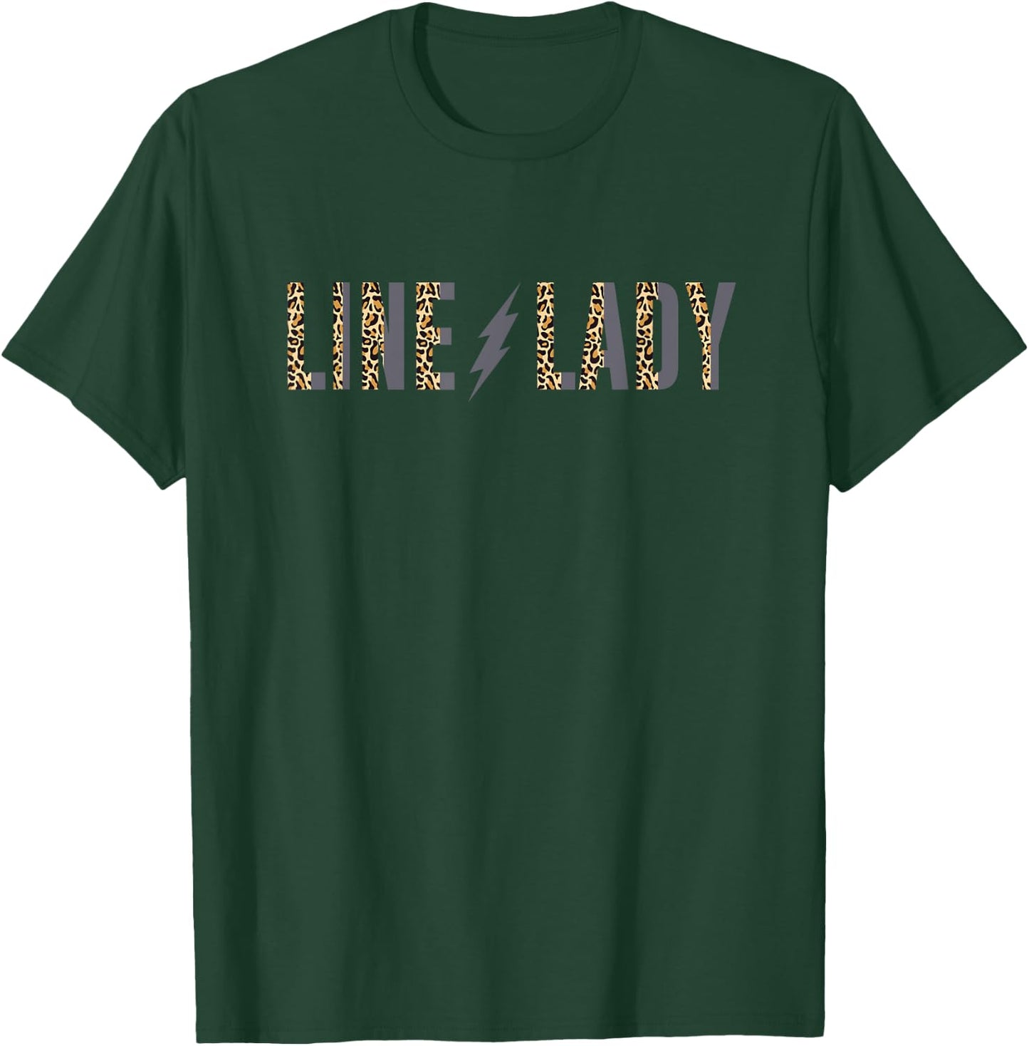Lineman Girlfriend Line Lady Leopard Electricians Lady T-Shirt - T-Shirt | Forest
