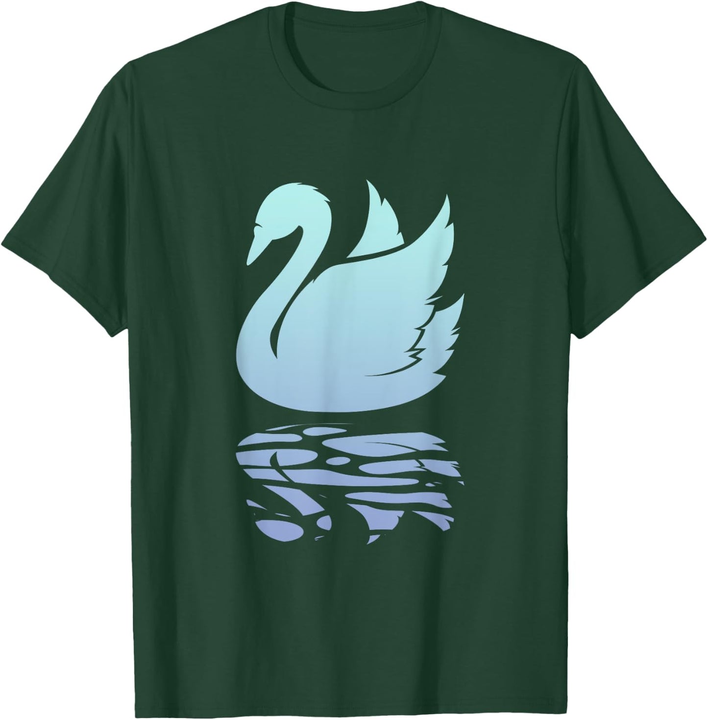 Beautiful Swan On Water | Swans Water Birds Lover T-Shirt - T-Shirt | Forest