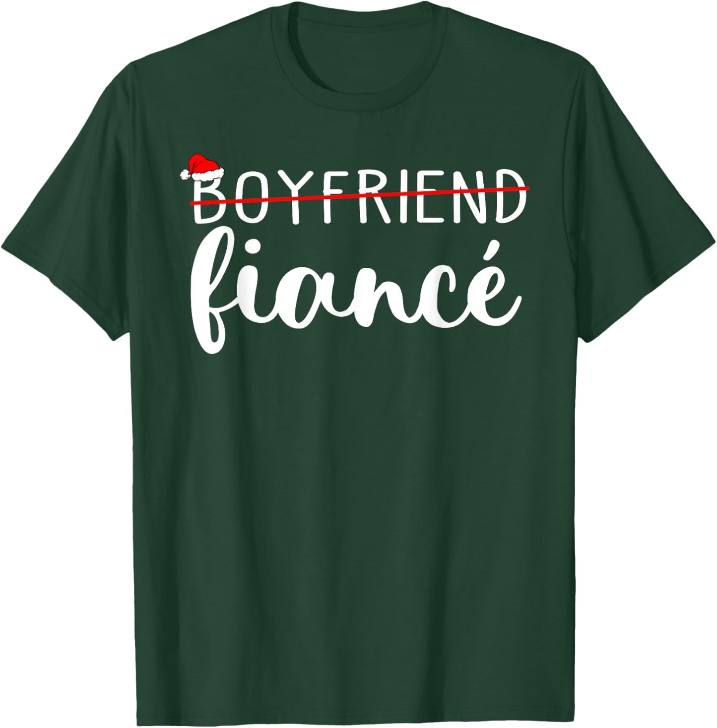 Fiance Fiancee Engaged Couples Matching Christmas Pajama T-Shirt - T-Shirt | Forest