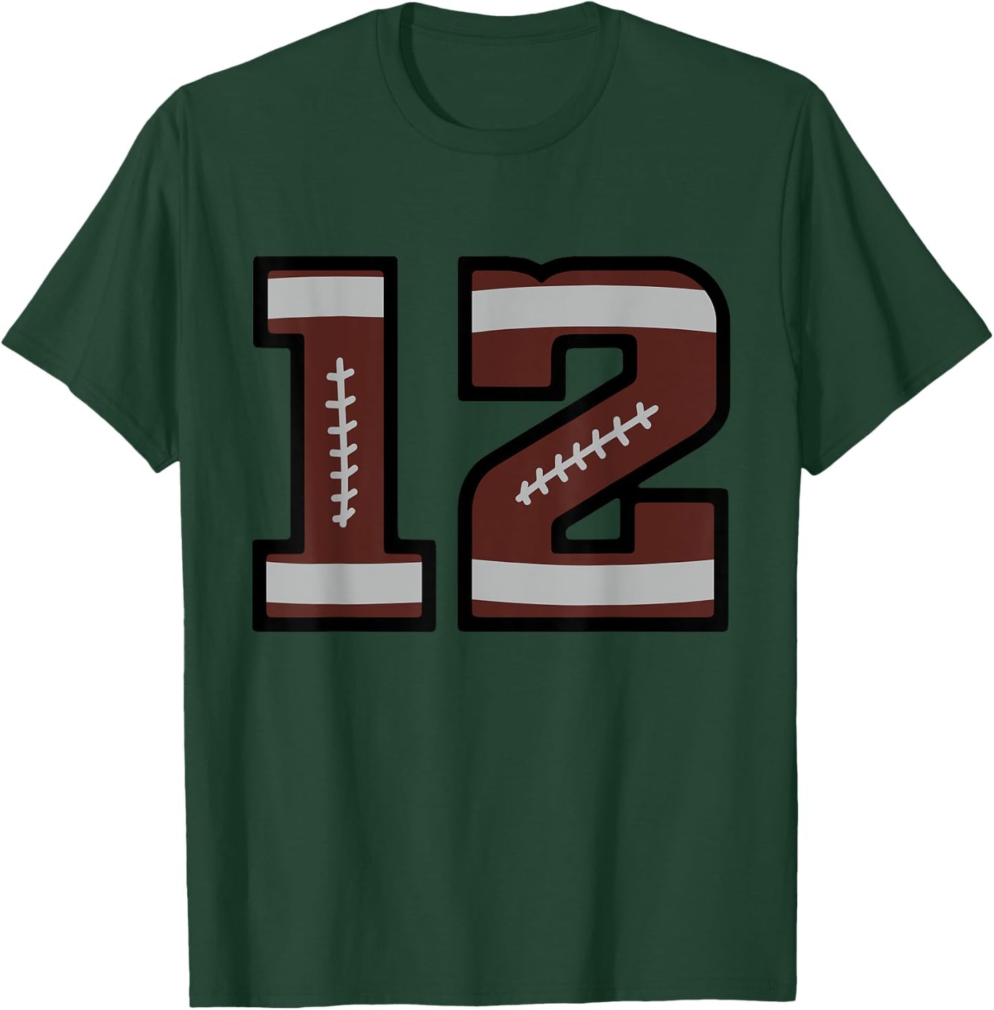 Football Number #12 T-Shirt - T-Shirt | Forest