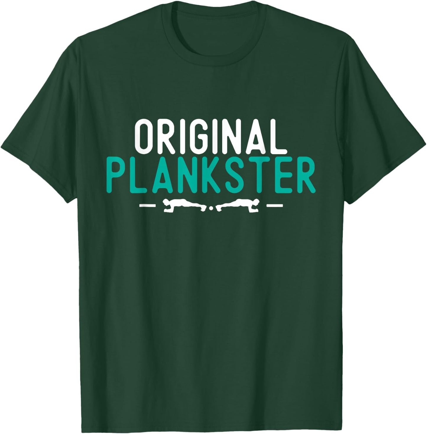 Funny Pilates Lover Original Plankster Planksta Black Cotton , -Adults, Short Sleeve, , Small T-Shirt - T-Shirt | Forest