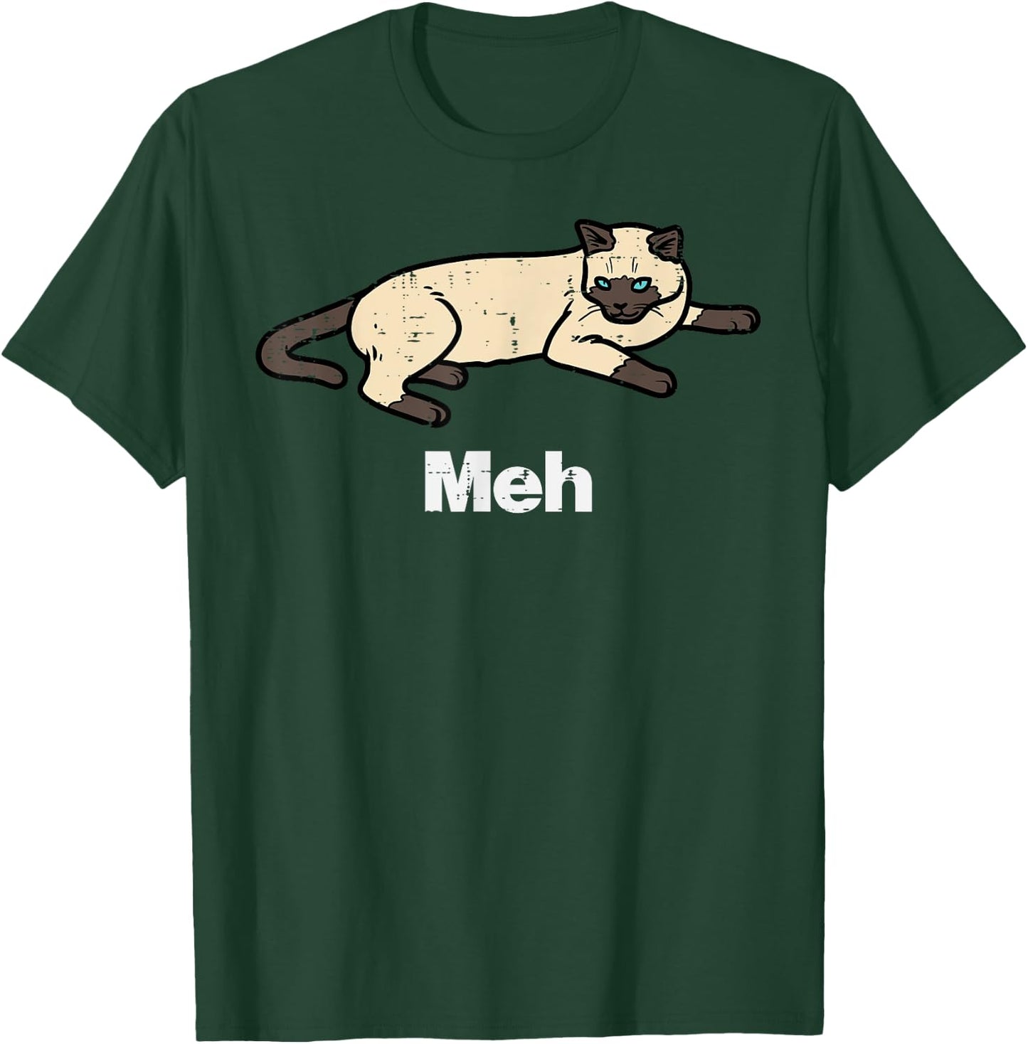 Siamese Cat Meh Funny Meow Balinese Kitty Pet Men Women Kids T-Shirt - T-Shirt | Forest