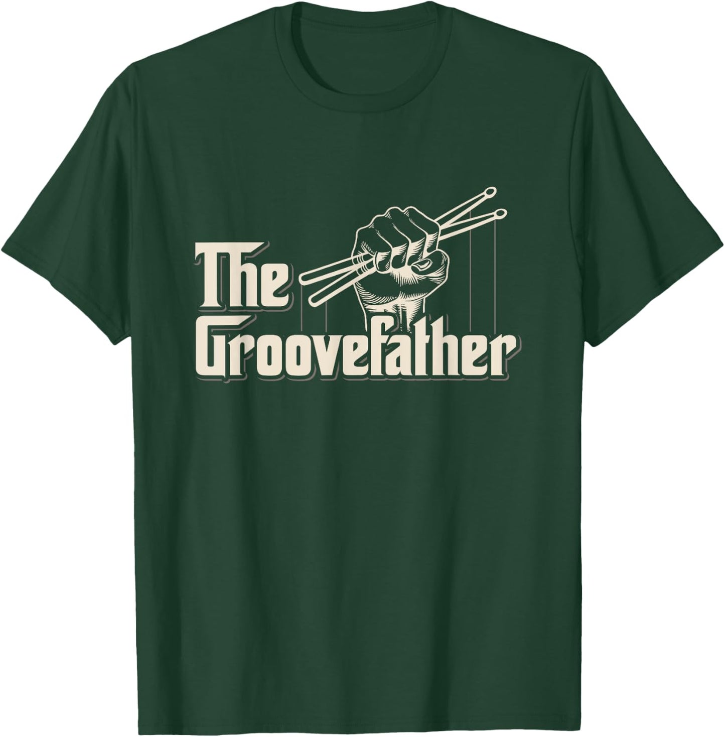 The Groovefather Vintage Drums Drumming - Band Drummer T-Shirt - T-Shirt | Forest