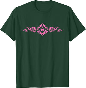 Butterfly Heart Tattoo Fairycore y2k Grunge Egirl Aesthetic T-Shirt - T-Shirt | Forest