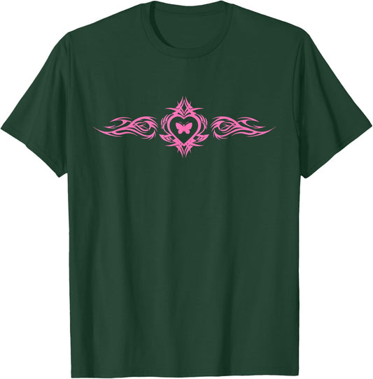 Butterfly Heart Tattoo Fairycore y2k Grunge Egirl Aesthetic T-Shirt - T-Shirt | Forest