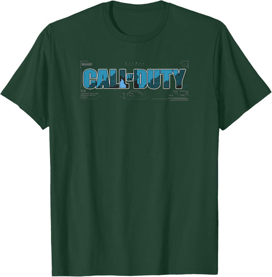 Call Of Duty Classic Game Logo Seen Through Visor V2 T-Shirt - T-Shirt | Forest