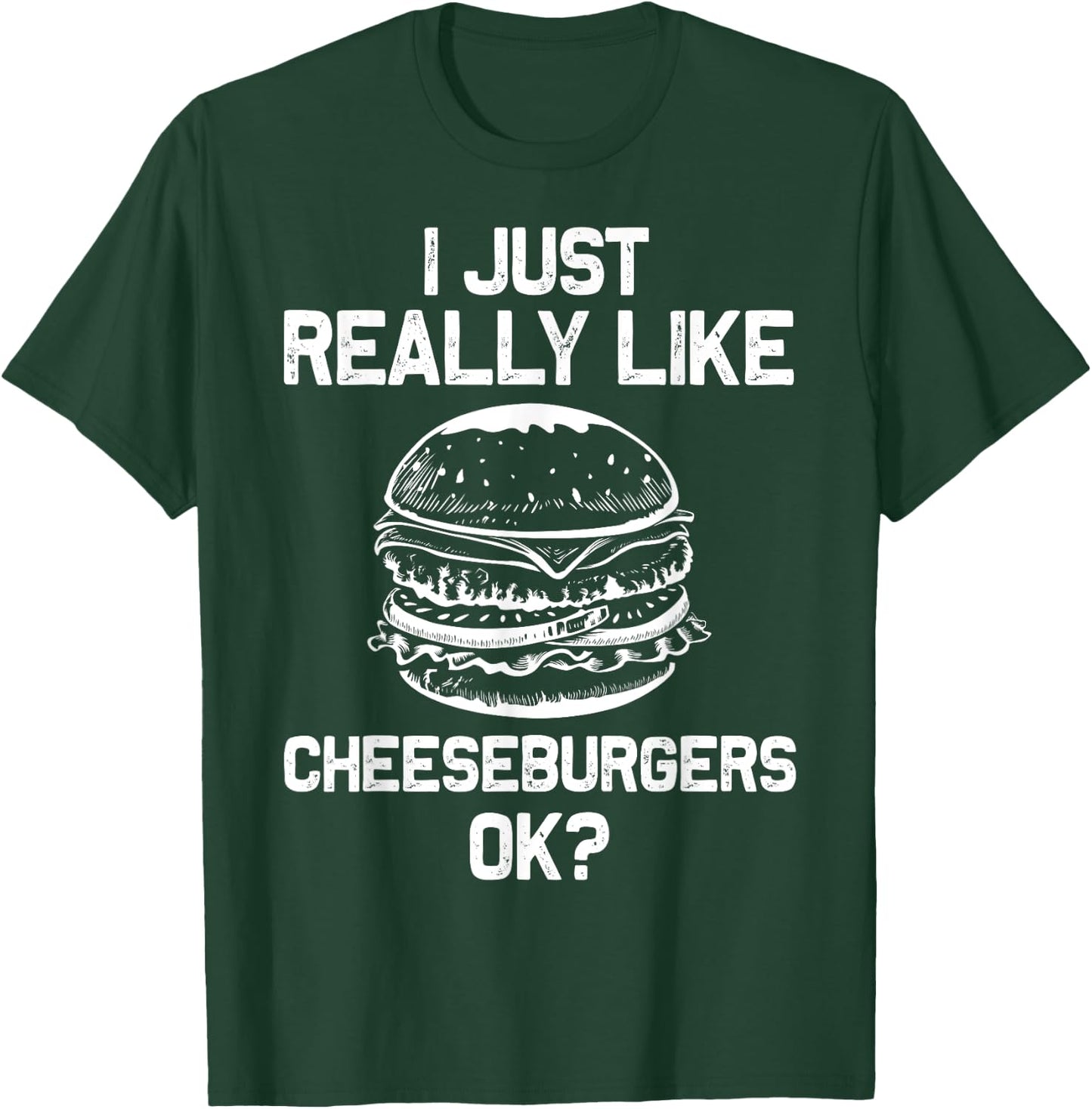 Funny Cheeseburger Hamburger Design Burger Lover Men Women T-Shirt - T-Shirt | Forest