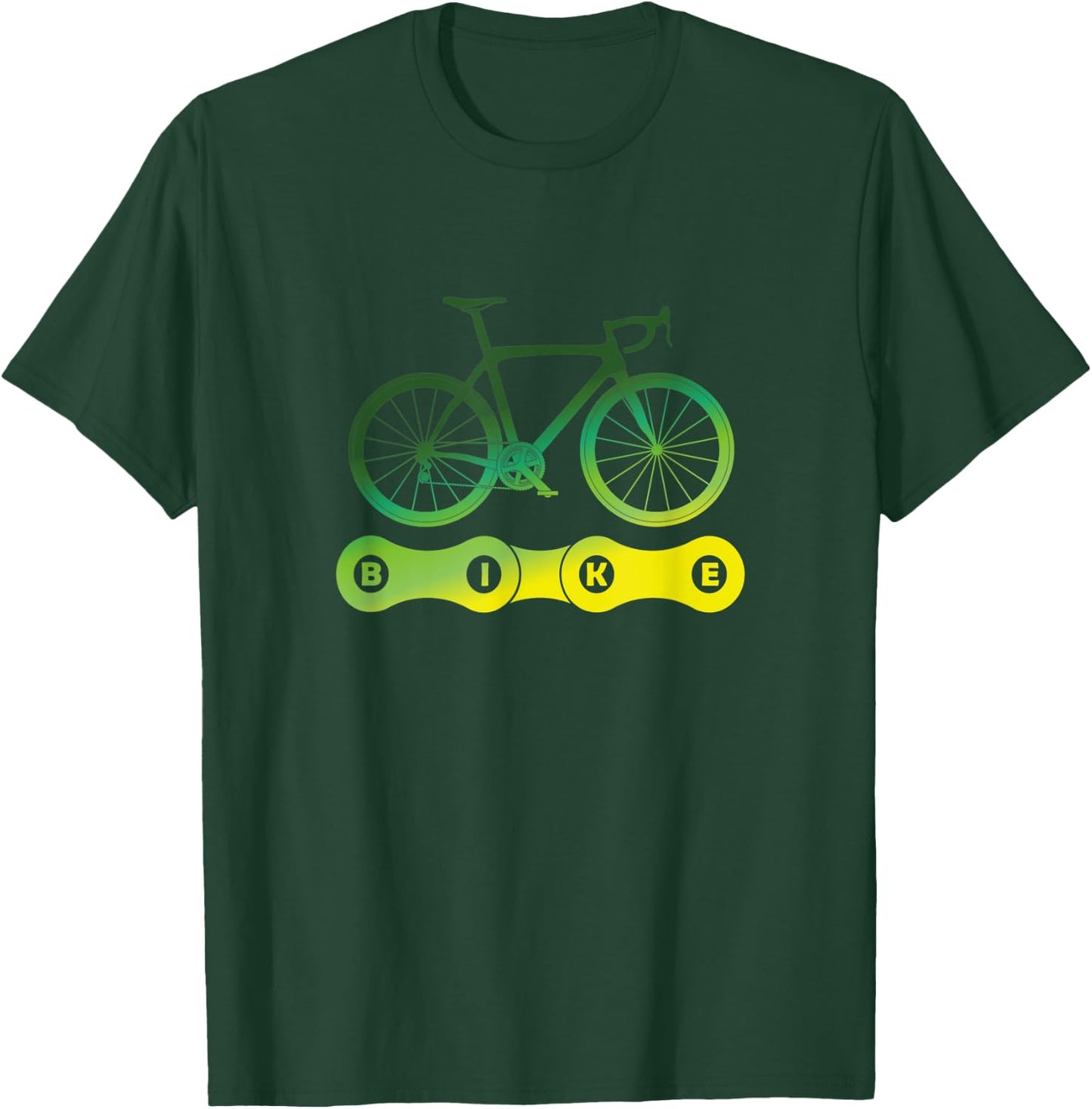 Bike And Chain Road Bike Cycling T-Shirt - T-Shirt | Forest