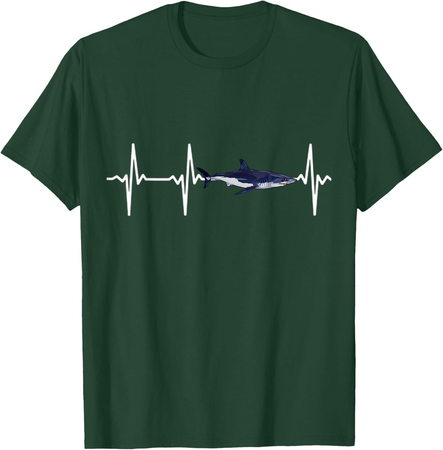 Shortfin Mako Shark Heartbeat Shark Lovers T-Shirt - T-Shirt | Forest