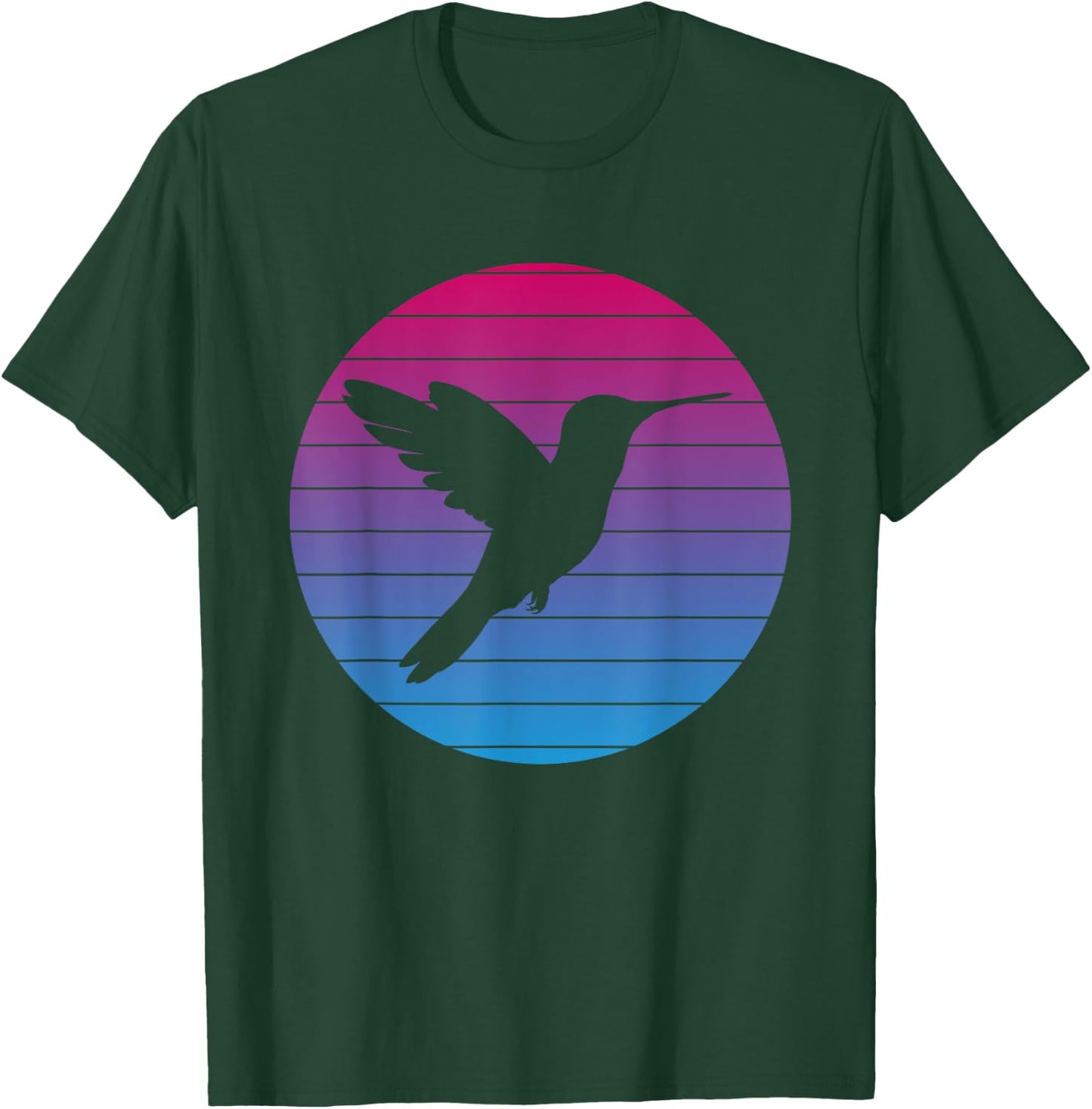 Hummingbird Bird Vintage Bird Design Vintage Sunset T-Shirt - T-Shirt | Forest