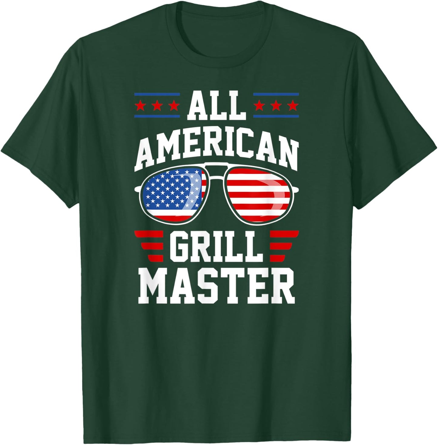All-American Grill Master USA American Flag Patriotic Women Men T-Shirt - T-Shirt | Forest