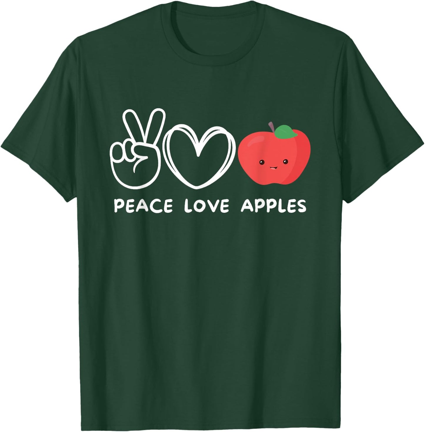 Peace, Love Apples Retro Apple Lover Fruit Lover T-Shirt - T-Shirt | Forest