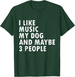 I Like Music My Dog Funny Music Lover Dog Lover Music & Dogs Women Kids T-Shirt - T-Shirt | Forest