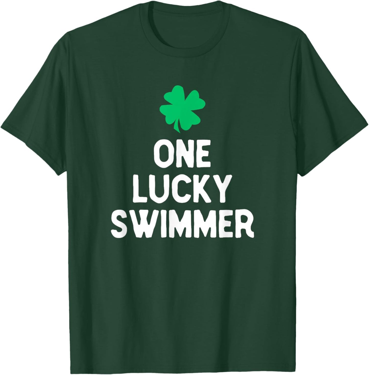 One Lucky Swimmer Irish St Patrick's Day Swimming T-Shirt - T-Shirt | Forest